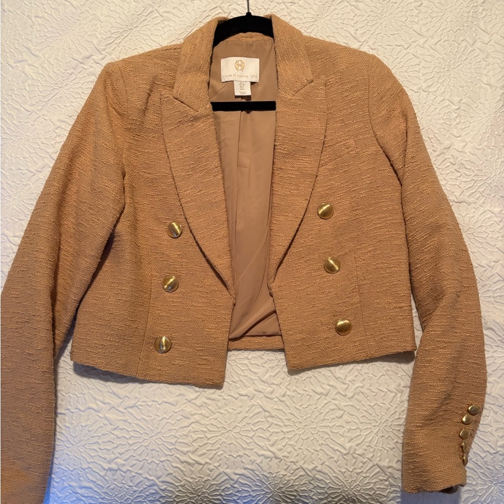 House of Harlow 1960 Tan Blazer with Gold Buttons